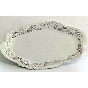 Antique Haviland Limoges 16" Serving Platter pre 1900 Pink, Blue,Yellow Forals